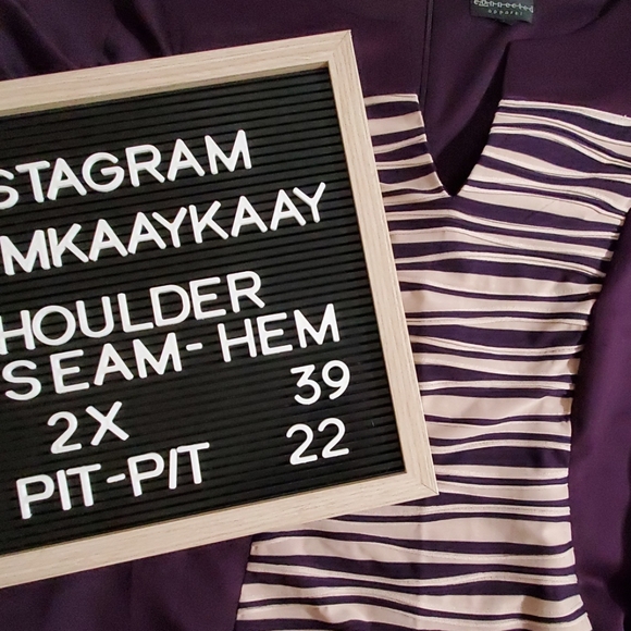 Connected Apparel Size 2X Deep purple plum dress office church travel - Picture 2 of 10